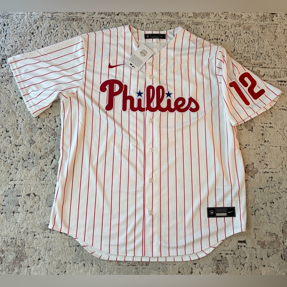 Nike Authentic Philadelphia Phillies Kyle Schwarber #12 MLB Jersey Men’s Sz: XL - Picture 1 of 9